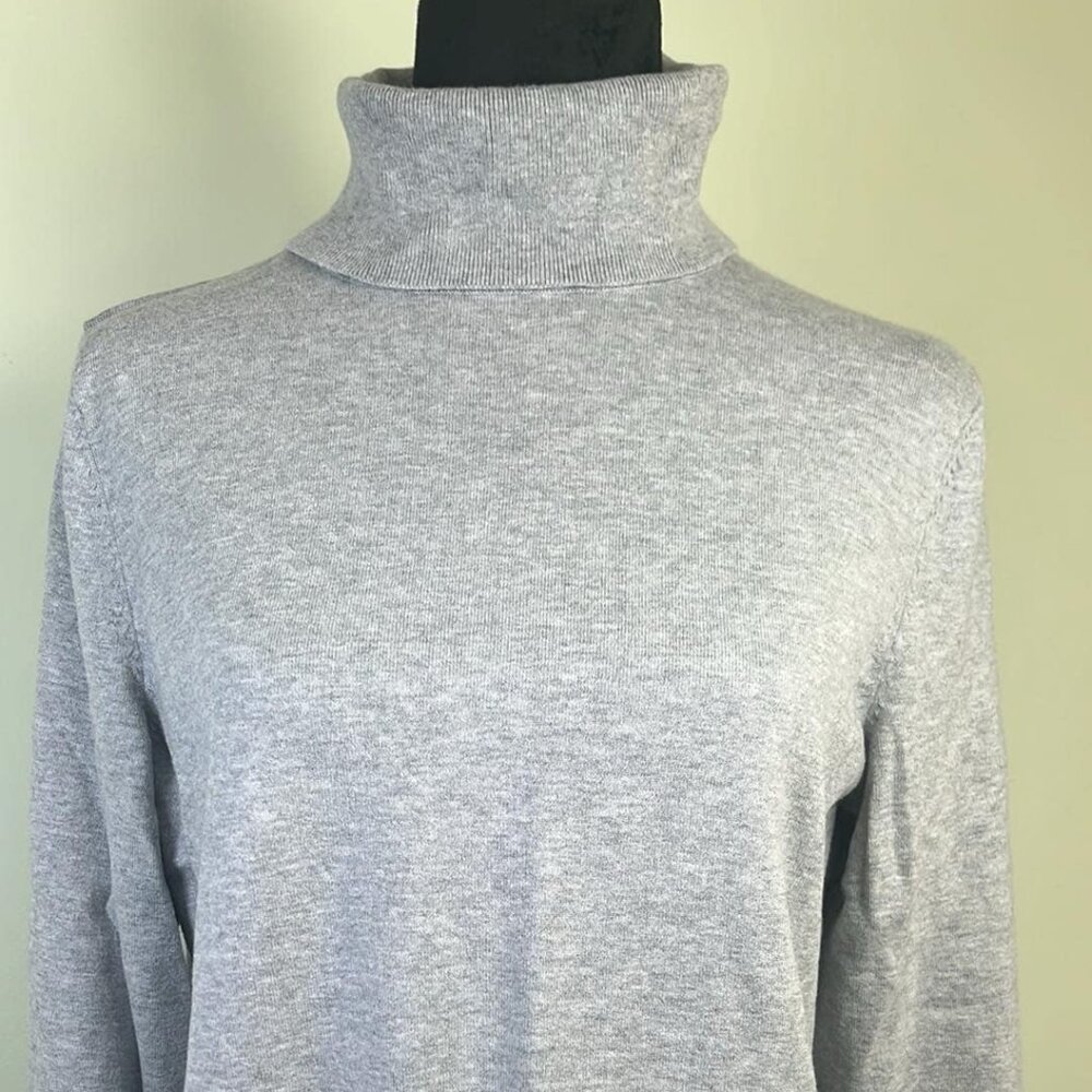 Talbot's Turtleneck Cotton Modal Blend Sweater SZ LG Preppy Lagen‎ Quiet Luxury